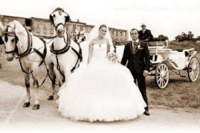 Foto: Pferdekutsche zur Hochzeit in Leipzig mieten